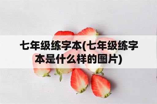 七年级练字本(七年级练字本是什么样的图片)