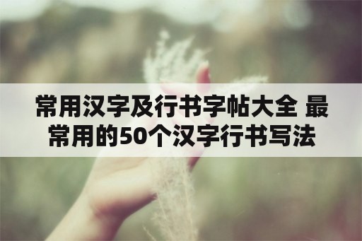 常用汉字及行书字帖大全 最常用的50个汉字行书写法