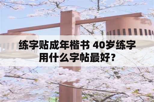 练字贴成年楷书 40岁练字用什么字帖最好？