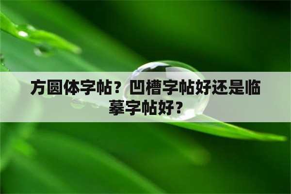 方圆体字帖？凹槽字帖好还是临摹字帖好？